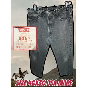 Levi’s 505® Jeans Black Size 40x30 Made in USA Regular Fit Straight Leg Vintage